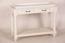 Casa Padrino Country House Style Console Table with Removable Tray White - 100 x 40 x 80 cm - Solid Wood Shabby Chic Furniture