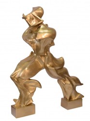 Casa Padrino Escultura de lujo en bronce Unique Forms Of Continuity In Space, 127 cm, Figura futurista Casa Padrino Escultura de lujo en bronce Unique Forms Of Continuity In Space, 127 cm, Figura futurista