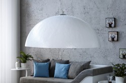 Casa Padrino Lámpara Colgante de Diseño Moderna, Acero Inoxidable y Aluminio, Blanco / Plata, Diámetro 70 cm Casa Padrino Lámpara Colgante de Diseño Moderna, Acero Inoxidable y Aluminio, Blanco / Plata, Diámetro 70 cm