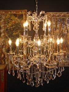 Casa Padrino Baroque Crystal Chandelier 12-Light in Silver - Pendant Lamp, Chandelier, Ceiling Light, Ø 98 cm Casa Padrino Baroque Crystal Chandelier 12-Light in Silver - Pendant Lamp, Chandelier, Ceiling Light, Ø 98 cm