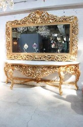 Casa Padrino Barock Spiegel Konsole mit Marmor Platte Gold Weiss Möbel Schloss Palast Prunkvoll Luxus Luxury Console Baroque Furniture Casa Padrino Barock Spiegel Konsole mit Marmor Platte Gold Weiss Möbel Schloss Palast Prunkvoll Luxus Luxury Console Baroque Furniture