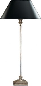 Casa Padrino Lámpara de mesa de lujo diseño columna, negro y plata, 65 cm de altura, hecha a mano en Italia Casa Padrino Lámpara de mesa de lujo diseño columna, negro y plata, 65 cm de altura, hecha a mano en Italia