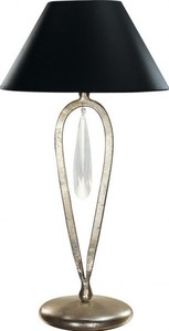 Casa Padrino Luxury Baroque Table Lamp Black / Silver with Glass Crystal - Silver-plated Column Lamp - Handmade in Italy - 56 cm Casa Padrino Luxury Baroque Table Lamp Black / Silver with Glass Crystal - Silver-plated Column Lamp - Handmade in Italy - 56 cm