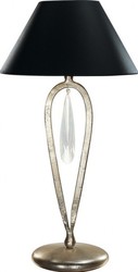 Casa Padrino Lampada da tavolo barocca di lusso Nero / Argento con cristallo di vetro - Lampada a colonna argentata - Fatta a mano in Italia - 56 cm Casa Padrino Lampada da tavolo barocca di lusso Nero / Argento con cristallo di vetro - Lampada a colonna argentata - Fatta a mano in Italia - 56 cm