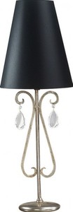 Casa Padrino Luxury Baroque Table Lamp Black / Silver with Glass Crystals 84 x 31 cm Casa Padrino Luxury Baroque Table Lamp Black / Silver with Glass Crystals 84 x 31 cm