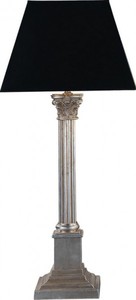 Casa Padrino Luxus Barock Tischleuchte in Schwarz und Silber, versilberte Säulen-Optik, 70 cm Höhe Casa Padrino Luxus Barock Tischleuchte in Schwarz und Silber, versilberte Säulen-Optik, 70 cm Höhe
