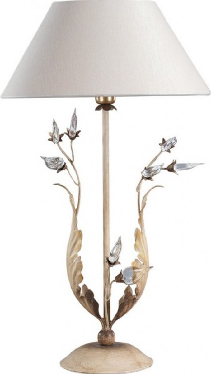 Casa Padrino luxury baroque table lamp with glass crystals gold - gold leaf table lamp - Handmade in Italy Casa Padrino luxury baroque table lamp with glass crystals gold - gold leaf table lamp - Handmade in Italy