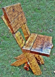 Casa Padrino Garden Chair Rustic - Solid Oak Wood - Real Wood Furniture Solid - 55 x 35 x 53 x 90 cm Casa Padrino Garden Chair Rustic - Solid Oak Wood - Real Wood Furniture Solid - 55 x 35 x 53 x 90 cm