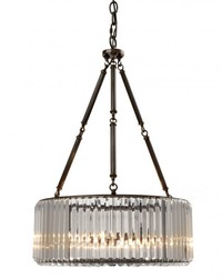 Casa Padrino Luxury Art Deco Pendant Light in Gunmetal Finish and Glass, Height 77.5 cm, Diameter 53 cm