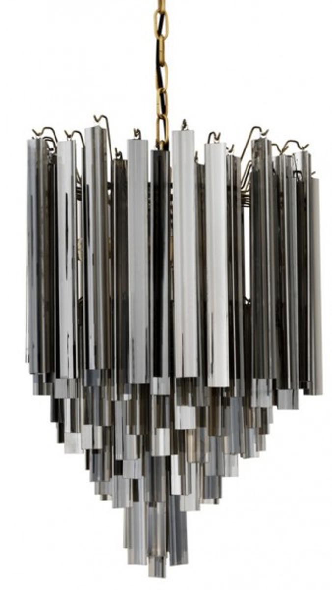 Casa Padrino luxury hanging lamp smoke glass icicles - Art Deco hotel / restaurant lamp - Impressive light Casa Padrino luxury hanging lamp smoke glass icicles - Art Deco hotel / restaurant lamp - Impressive light