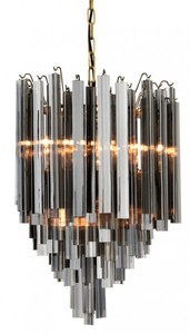 Casa Padrino Suspension de Luxe Icicle Verre Fumé - Lampe Art Déco Hôtel / Restaurant - Ø 42 x H 61,5 cm Casa Padrino Suspension de Luxe Icicle Verre Fumé - Lampe Art Déco Hôtel / Restaurant - Ø 42 x H 61,5 cm