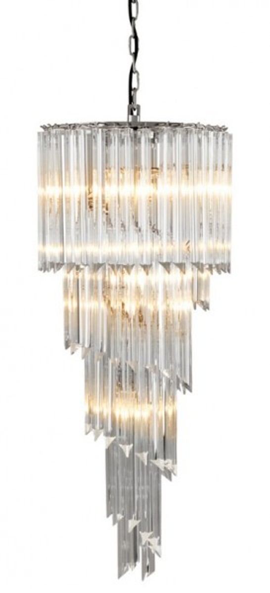 Casa Padrino Luxus Hängeleuchte Eiszapfen Glas 95 x 40 cm - Art Deco Hotel / Restaurant Lampe - Eindrucksvolle Leuchte Casa Padrino Luxus Hängeleuchte Eiszapfen Glas 95 x 40 cm - Art Deco Hotel / Restaurant Lampe - Eindrucksvolle Leuchte
