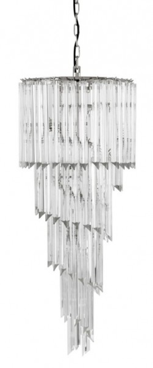 Casa Padrino Luxus Hängeleuchte Eiszapfen Glas 95 x 40 cm - Art Deco Hotel / Restaurant Lampe - Eindrucksvolle Leuchte Casa Padrino Luxus Hängeleuchte Eiszapfen Glas 95 x 40 cm - Art Deco Hotel / Restaurant Lampe - Eindrucksvolle Leuchte
