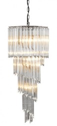 Casa Padrino Luxus Hängeleuchte Eiszapfen Design aus Glas und Edelstahl, 95 x 40 cm, 7x E14 Casa Padrino Luxus Hängeleuchte Eiszapfen Design aus Glas und Edelstahl, 95 x 40 cm, 7x E14