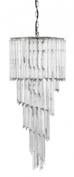 Casa Padrino Luxus Hängeleuchte Eiszapfen Design aus Glas und Edelstahl, 95 x 40 cm, 7x E14 Casa Padrino Luxus Hängeleuchte Eiszapfen Design aus Glas und Edelstahl, 95 x 40 cm, 7x E14