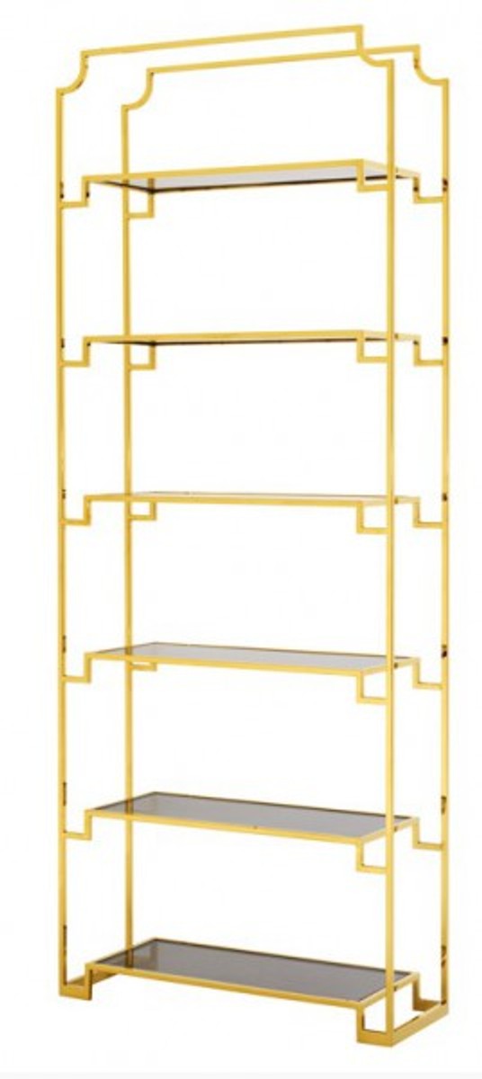 Casa Padrino luxury Shelving cabinet stainless steel gold with smoked glass W 90 x H 230 cm bookcase shelving cabinet - Art Deco Furniture
Casa Padrino luxury Shelving cabinet stainless steel gold with smoked glass W 90 x H 230 cm bookcase shelving cabinet - Art Deco Furniture
