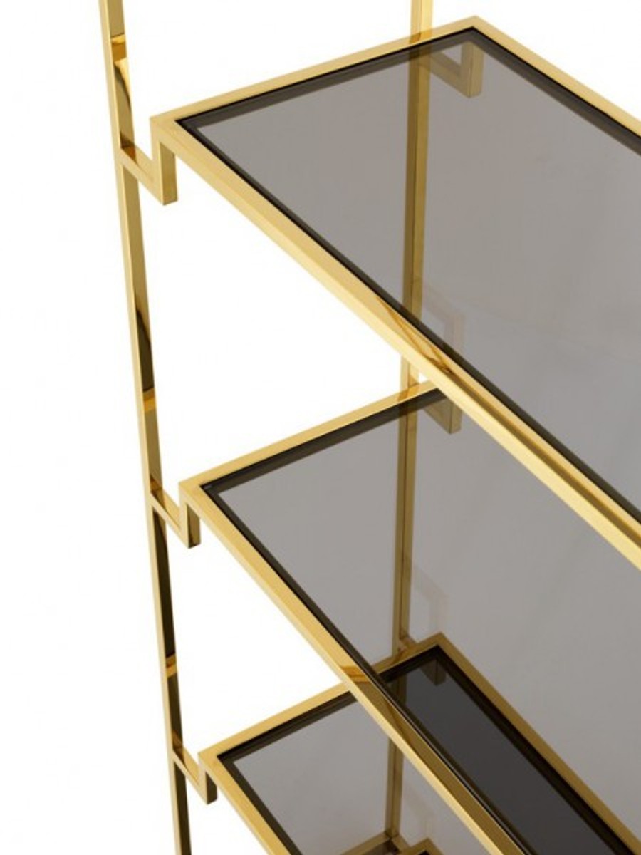 Casa Padrino luxury Shelving cabinet stainless steel gold with smoked glass W 90 x H 230 cm bookcase shelving cabinet - Art Deco Furniture
Casa Padrino luxury Shelving cabinet stainless steel gold with smoked glass W 90 x H 230 cm bookcase shelving cabinet - Art Deco Furniture