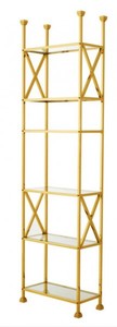 Casa Padrino Libreria di Lusso in Acciaio Inox Oro con Ripiani in Vetro L 65 x H 230 cm - Mobili Art Déco Casa Padrino Libreria di Lusso in Acciaio Inox Oro con Ripiani in Vetro L 65 x H 230 cm - Mobili Art Déco