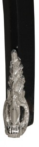 Casa Padrino Luxus Barock Schreibtisch in Schwarz Hochglanz und Silber, 100 x 58 x 80 cm, handgefertigter Sekretär