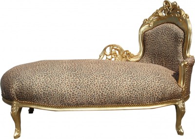 Casa Padrino Chaise Longue Baroque King Léopard/Or, 155 x 70 x 100 cm Casa Padrino Chaise Longue Baroque King Léopard/Or, 155 x 70 x 100 cm