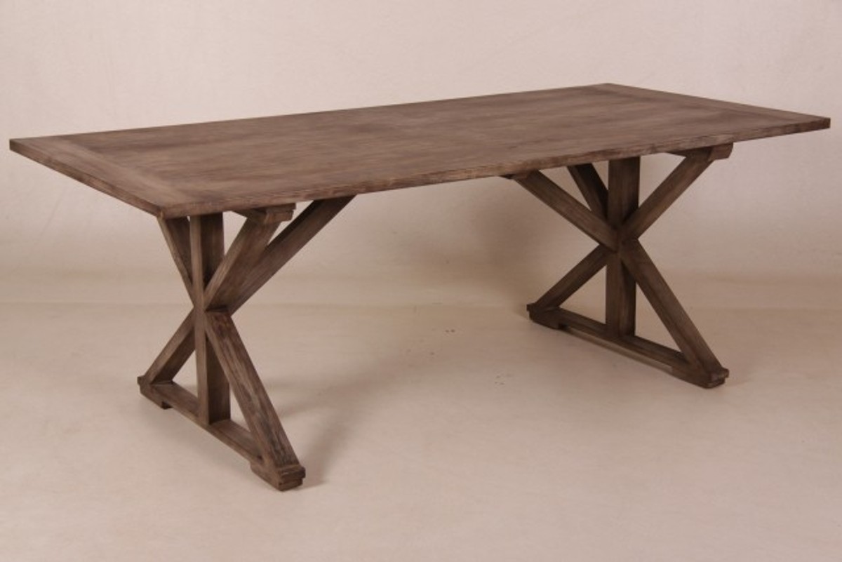 Casa Padrino Vintage teak dining table Rustic Grey 170 x 95 cm - country-style table teak Casa Padrino Vintage teak dining table Rustic Grey 170 x 95 cm - country-style table teak