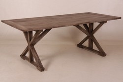 Casa Padrino Luxury Dining Table Vintage Teak Rustic Grey 210 x 100 cm - Solid Farmhouse Style Table Casa Padrino Luxury Dining Table Vintage Teak Rustic Grey 210 x 100 cm - Solid Farmhouse Style Table