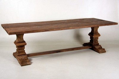 Casa Padrino Vintage teak dining table wood color Rustic Solid - country-style table teak