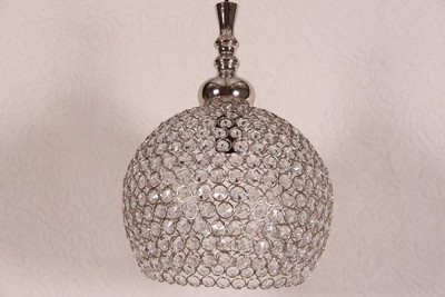 Casa Padrino Industrial Style Pendant Light in Silver and Glass, Diameter 28 cm, Height 39 cm