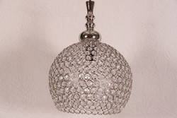 Casa Padrino Industrial Style Pendant Light in Silver and Glass, Diameter 28 cm, Height 39 cm