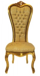 Casa Padrino barroco silla trono de la reina Anne del modelo del oro / oro con diamantes de imitación Bling Bling - alta sillón Casa Padrino barroco silla trono de la reina Anne del modelo del oro / oro con diamantes de imitación Bling Bling - alta sillón