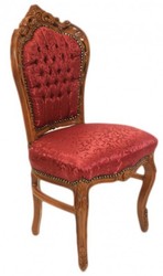 Casa Padrino Baroque Dinner Chair Bordeaux Pattern / Brown - Antique Furniture