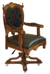 Casa Padrino baroque office chair executive chair mahogany / brown - Swivel armchair - Office armchair