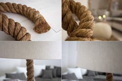 Casa Padrino Lampada da terra di design corda marina - Lampada in corda - Crema naturale - Altezza 160 cm Casa Padrino Lampada da terra di design corda marina - Lampada in corda - Crema naturale - Altezza 160 cm