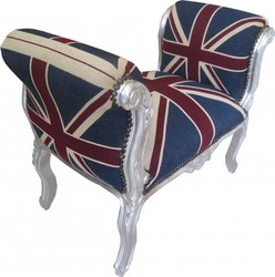 Heces Casa Padrino barroco de heces de gato de unión / Plata - Banco