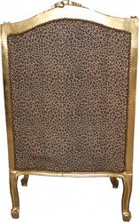 Casa Padrino Poltrona Trono Barocca Lounge Leopardo / Oro Mod2 - Poltrona Orecchiera - 120 x 83 x 64 cm Casa Padrino Poltrona Trono Barocca Lounge Leopardo / Oro Mod2 - Poltrona Orecchiera - 120 x 83 x 64 cm