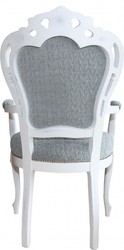 Casa Padrino Dîner baroque Chaise avec accoudoirs antiques gris-bleu / blanc - Chaise design - qualité de luxe