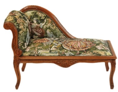 Casa Padrino Chaise Longue Barroca para Niños Mod2 Gobelin Marrón 109 x 49 x 72 cm - Estilo Antiguo Casa Padrino Chaise Longue Barroca para Niños Mod2 Gobelin Marrón 109 x 49 x 72 cm - Estilo Antiguo
