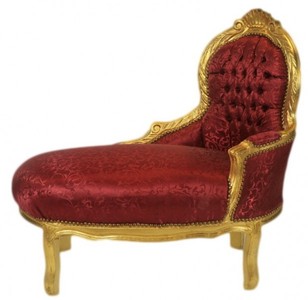 Casa Padrino Chaise Longue Barroca para Niños - Elegante Asiento Patrón Burdeos y Oro - 101 x 51 x 93 cm Casa Padrino Chaise Longue Barroca para Niños - Elegante Asiento Patrón Burdeos y Oro - 101 x 51 x 93 cm