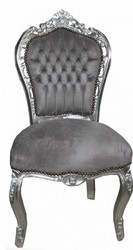 Dîner Casa Padrino baroque Chaise Noir / Argent - style antique - Meubles Dîner Casa Padrino baroque Chaise Noir / Argent - style antique - Meubles