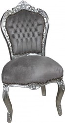 Dîner Casa Padrino baroque Chaise Noir / Argent - style antique - Meubles Dîner Casa Padrino baroque Chaise Noir / Argent - style antique - Meubles