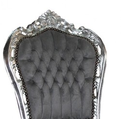 Dîner Casa Padrino baroque Chaise Noir / Argent - style antique - Meubles Dîner Casa Padrino baroque Chaise Noir / Argent - style antique - Meubles