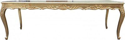 Casa Padrino Baroque Dining Table Gold 250 x 100 x 84 cm - Solid Wood Luxury Table Casa Padrino Baroque Dining Table Gold 250 x 100 x 84 cm - Solid Wood Luxury Table