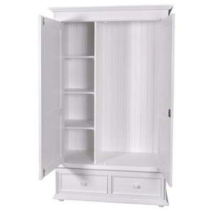 Casa Padrino Armoire de style champêtre blanc - Penderie en bois de pin massif H 206 cm L 127 cm P 61 cm Casa Padrino Armoire de style champêtre blanc - Penderie en bois de pin massif H 206 cm L 127 cm P 61 cm