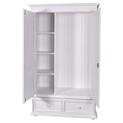 Casa Padrino Armoire de style champêtre blanc - Penderie en bois de pin massif H 206 cm L 127 cm P 61 cm Casa Padrino Armoire de style champêtre blanc - Penderie en bois de pin massif H 206 cm L 127 cm P 61 cm