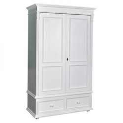 Casa Padrino Armoire de style champêtre blanc - Penderie en bois de pin massif H 206 cm L 127 cm P 61 cm Casa Padrino Armoire de style champêtre blanc - Penderie en bois de pin massif H 206 cm L 127 cm P 61 cm