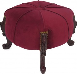 Casa Padrino Baroque Stool - round stool - Bordeaux Red / Brown - Baroque Furniture