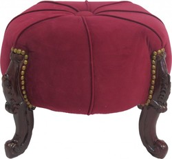 Casa Padrino Baroque Stool - round stool - Bordeaux Red / Brown - Baroque Furniture