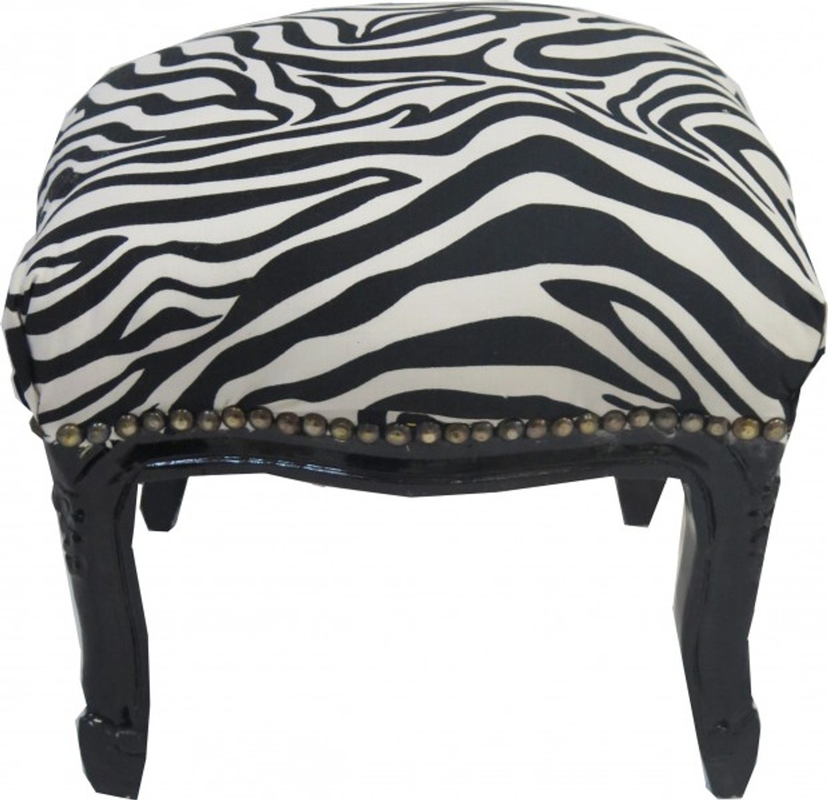 Casa Padrino barocco sgabello zebra / nero - mobili antichi - Sgabello Casa Padrino barocco sgabello zebra / nero - mobili antichi - Sgabello