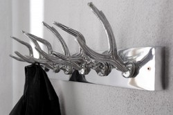 Casa Padrino Designer Wall Coat Rack with 6 Hooks - Silver - 50 x 15 x 8 cm