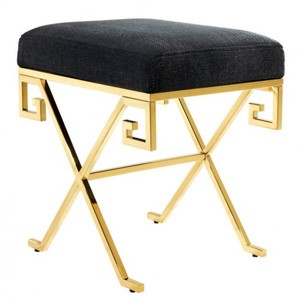 Casa Padrino Luxury Stool Stainless Steel Gold - Vintage Art Deco Furniture - 42 x 35 x 47 cm Casa Padrino Luxury Stool Stainless Steel Gold - Vintage Art Deco Furniture - 42 x 35 x 47 cm
